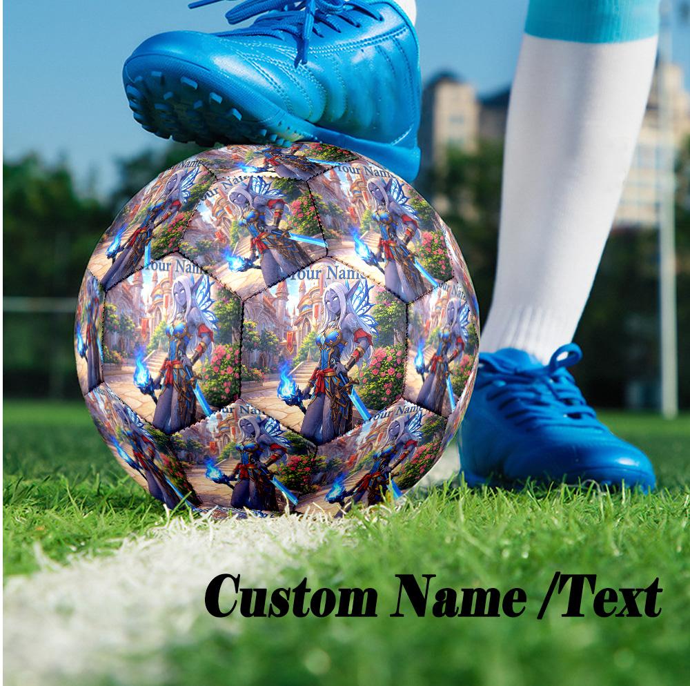Custom Text Size 5 Soccer Ball, Standard Match Football For OutdoorWorld of Warcraft