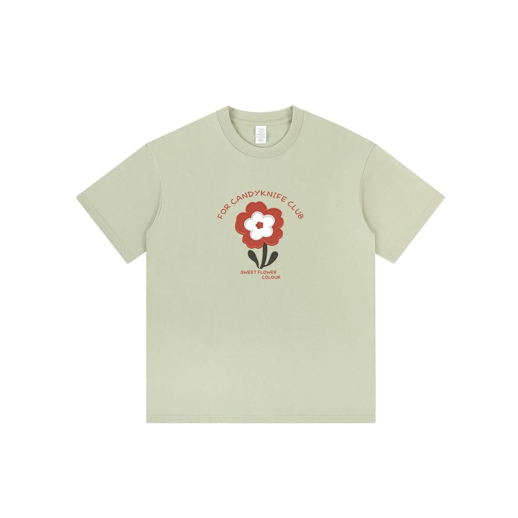 Women's Summer Floral Cotton T-Shirt: Loose Fit, Round Neck, Short Sleeve, Trendy American Design