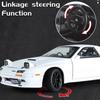 1/32 Initial D Mazda RX7 Alloy Diecast Toy Car Models with Sound Light Scale Model Car Toys for Kids Birthday Collectible Gifts
