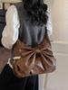 Underarm Bag Women's 2026 New Fashi Large Capacity Bow One Shoulder Bags Temperament Commuter Soft PU Crossbody Pouch