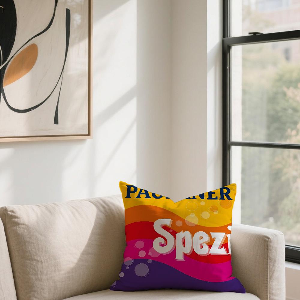 P-Paulaner Spezi cushion cover For Sofa Car Office Cafe Soft And Comfortable Double-Sided Printing Pillow Cover