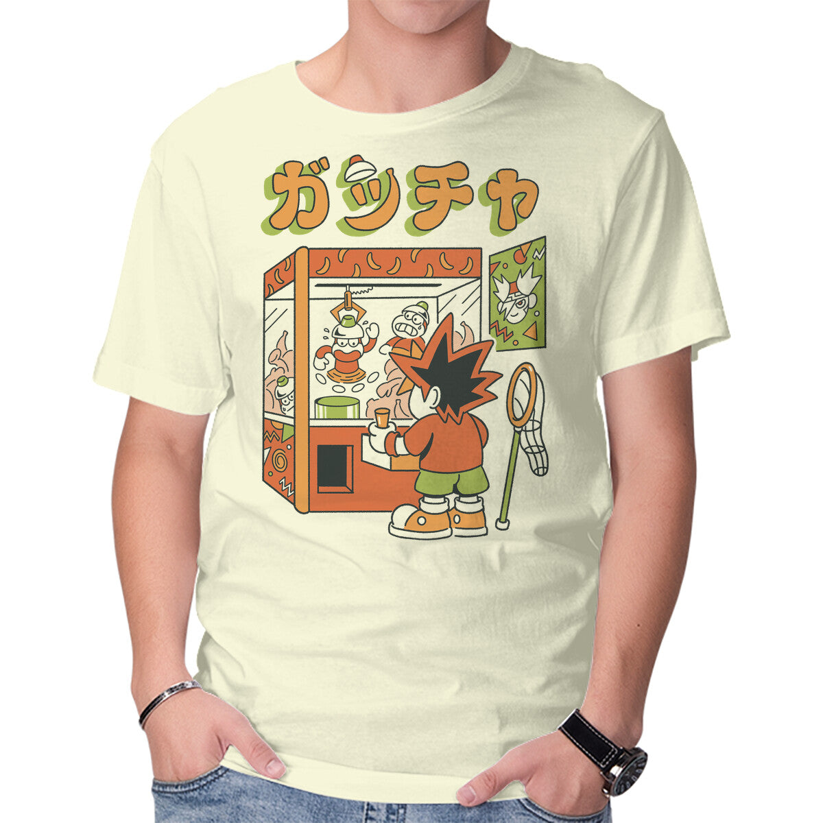 Unisex Crew Neck T-Shirt Monkey Plush Graphic Short Sleeve Casual Tee L