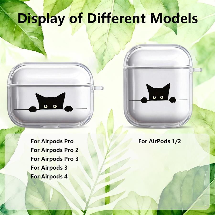 Cute Line Cat Clear Earphone Cases Cover Case For Airpods 2 Pro3 Pro2 Pro 1 3 4