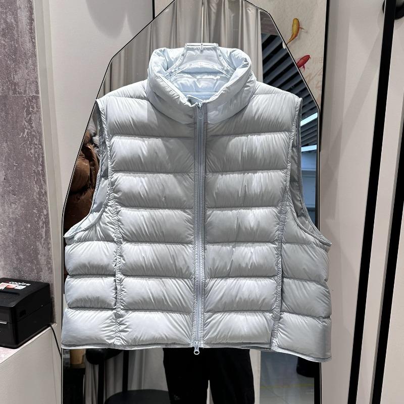 Light down vest women's ribs short stand-up collar, new super good-looking white duck down small vest tide