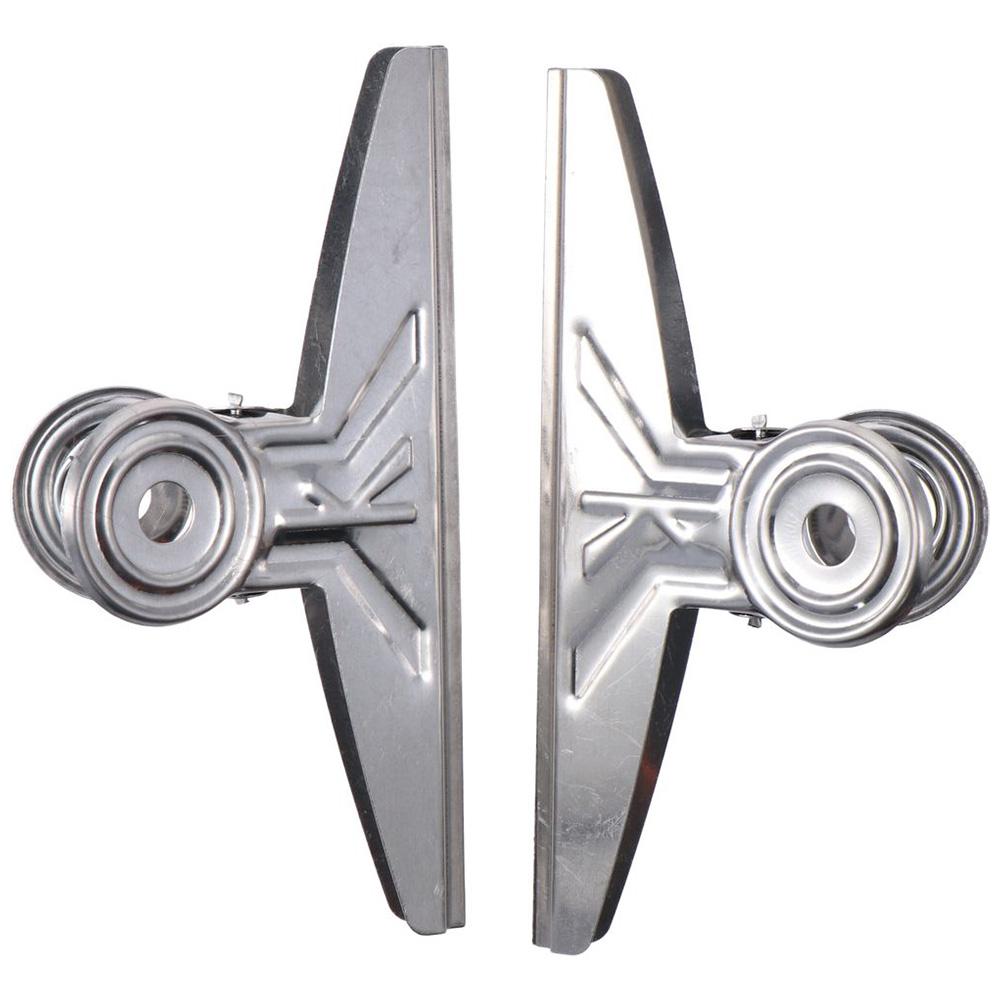2 PCS Stainless Steel Bull Binder 20cm Paper Clip Extra Paper Clips Bulldog Clips  Office
