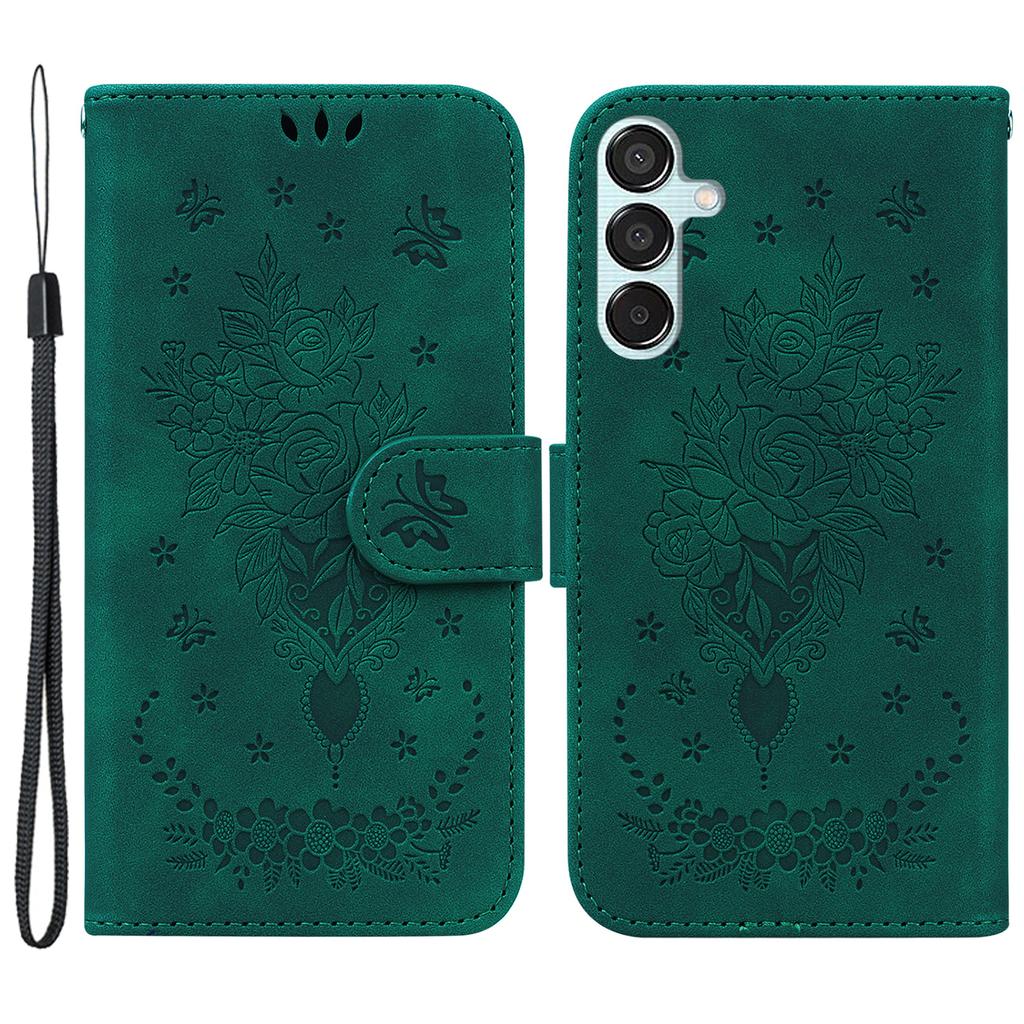 For Samsung Galaxy M15 5G/F15 5G Case Butterfly Flower Pattern Flip Leather Phone Cover