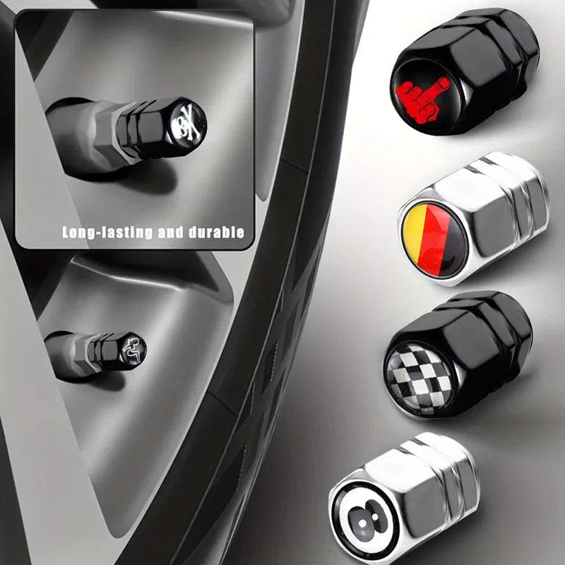4pcs Aluminum Alloy Car Wheel Tire Valve Caps Tyre Rim Stem Covers Dustproof Tire Cap For Honda Toyota Seat VW Ford Accessories BT1