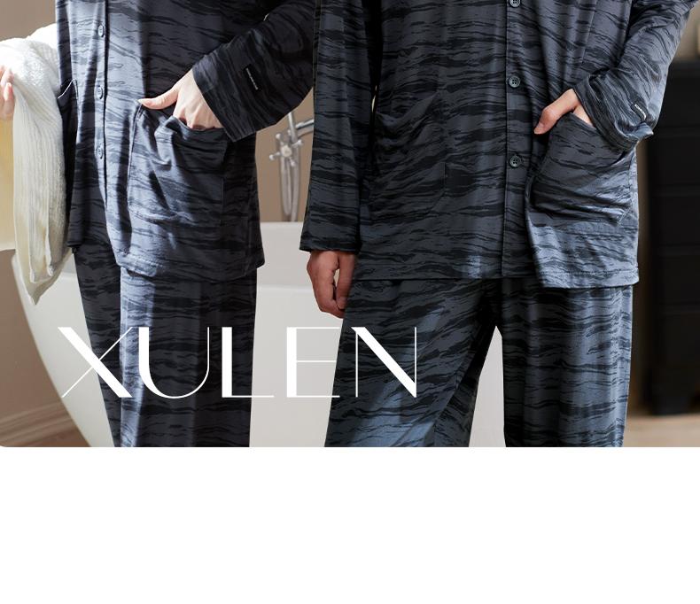 Couple's Pajama Set: Modal Long Sleeve Casual Relaxation Ice Silk Cool Men's and Women's Home Furnishing Set
