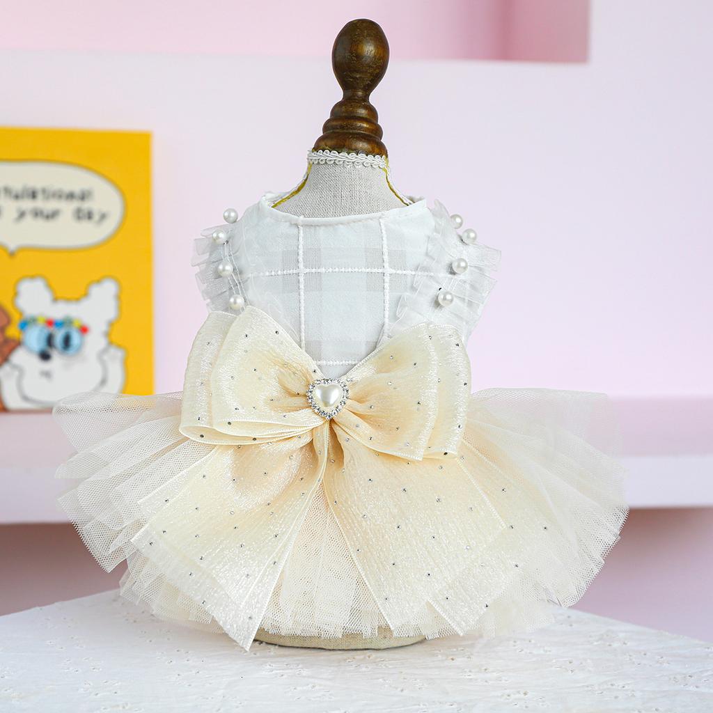 Pet's Cute Dresses Puppy Girl Dog Costumes Doggie Cat Apparel Lace Pet Wedding Skirt Summer Princess Cat Tutu Cute Elf Puppy