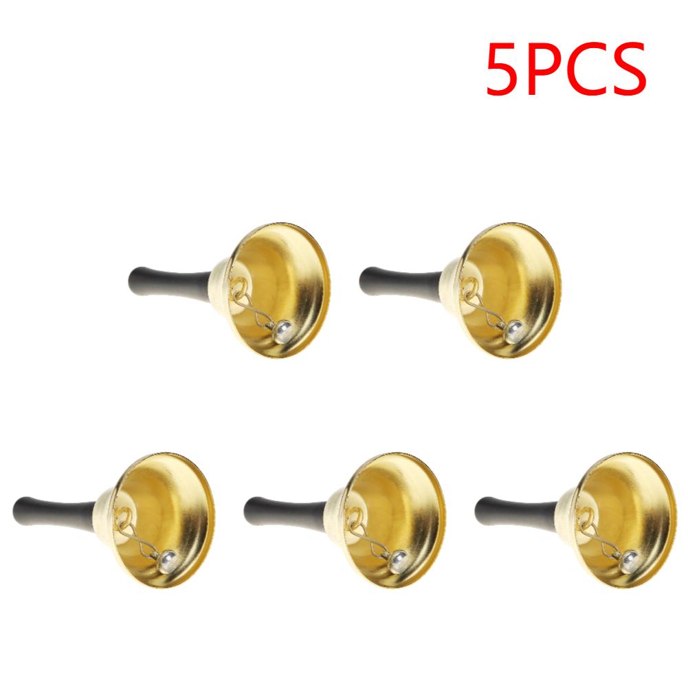 1-10Pcs Metal Christmas Hand Bell Toys for Children Xmas New Year Santa Claus Party Celebrate Rattle Tools Decor