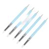 2 Set Dual Tipped Nail Art Dotting Pen Silicone Head Nail Art Sculpture Polish Carving Pen