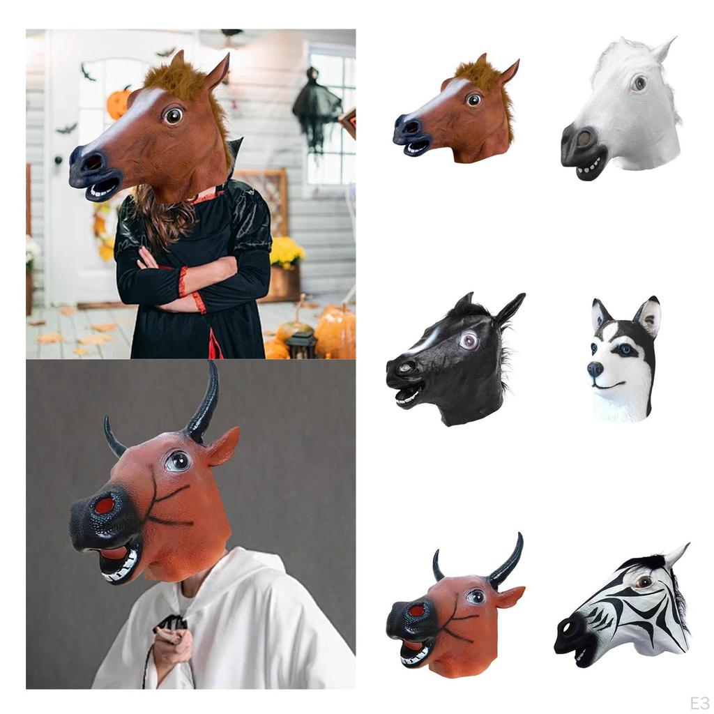 Animal Head Headgear Decoration Funny Dress Up Prop Costume Accessory for Show Halloween
