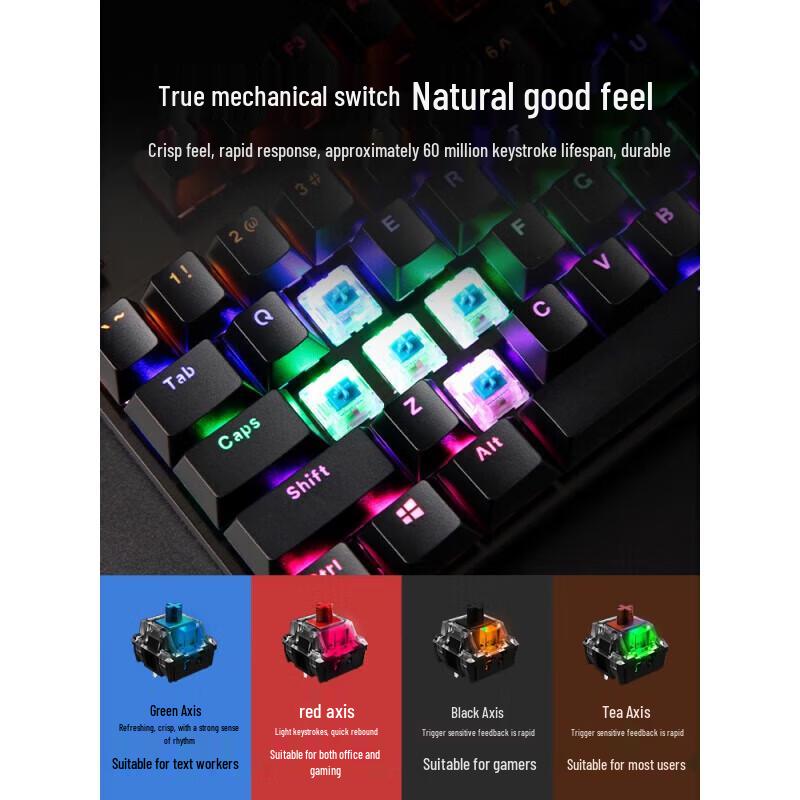 Rapoo V500Pro 104-Key Mechanical Keyboard