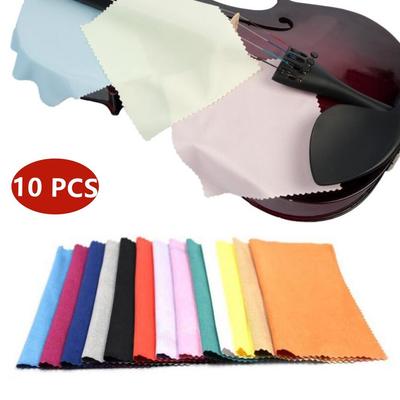 10Pcs Microfiber Cleaning Cloth Guitar Musical Instrument Maintenance Polishing