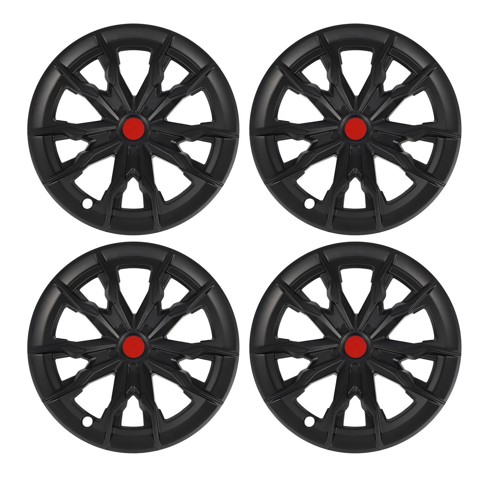 4pcs Wheel Hub Cap Matte Black ABS Automobile Hubcap Replacement for Tesla Model 3 18 Inch Hub 2017‑2024