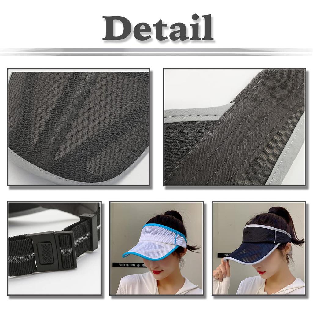 Visor Sonnenschutz Visor Schlichtes Logo Hut Leicht Schnelltrocknend Laufen Langkrempige Kappe CA525 [White Fang] Damen (blau)