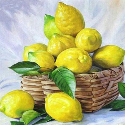 Full 5D Diy Diamond Painting Cartoon Fruit Lemon Mosaic Embroidery Cross Stitch Home Decor Handmade