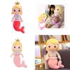 Cute Mermaid Plush Pillow Toy For Girls, Princess Bed Decor, Soft Velvet Stuffed Doll