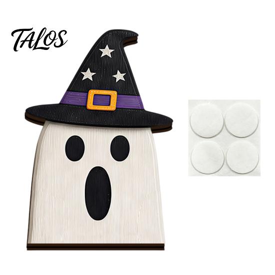 Halloween Home Decorations Wooden BOO Decoration for Tiered Trays, Creative Solid Wood Boo Sign Tabletop Centerpieces Party Decor