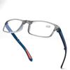 Vintage PC Reading stylish lightweight Glasses Blue+Grey Square Frame Ultra Light Frame Eye Protection Men ladies