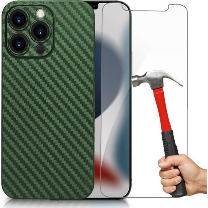 Coque pour iPhone 13 Pro Max - PROSHOP - Motif Mosaïque - Vert Nuit - Souple - Élégant