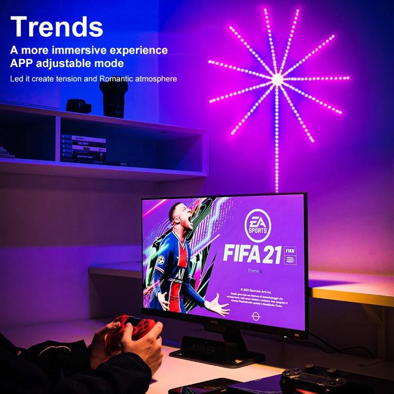 RGB Firework Strip Lights LED Bluetooth APP Control Neon Strip USB 5V Changing Smart Lamp Sync Music Bedroom Decor Dream Light