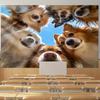 Adorabili Musi di Cane Murale Lavabile in Macchina Tessuto in Poliestere Decorazione per Soggiorno Camera da Letto Cameretta Ufficio Dormitorio