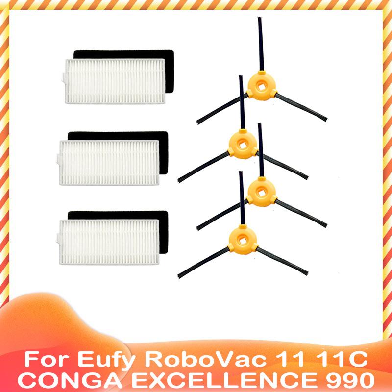 Pour Eufy RoboVac 11/11C Ecovacs Debot N79 N79S DN622 CONGA EXCELLENCE 990 Pièces de Rechange Brosse Principale Latérale Filtre Hepa Accessoires