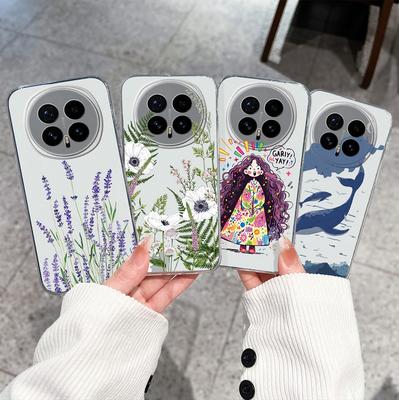 För Huawei Honor Magic8 7 6 5 Pro Nova 12 Ultra 12i Fodral Vackert Blommönster Genomskinligt Silikon Fullständigt Skyddande Skal För Huawei Hölje