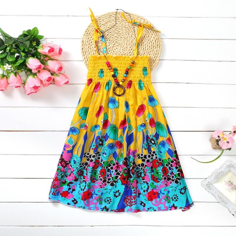 Robe d'été à fleurs pour filles, à bretelles, volants, Bohème, Plage, Princesses, Vêtements pour filles 2 6 8 12 ans