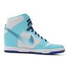 Nike Dunk High 2.0 Antiderrapante Absorção de Choque Resistente ao Desgaste Tênis de Skate Cano Alto Mulher Tênis Branco Azul 725069-104
