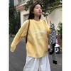 Yellow Letter Women's Sweater Jacquard Round Neck Female Pullover Sweaters Loose Woman Trendy Knitted Autumn Top
