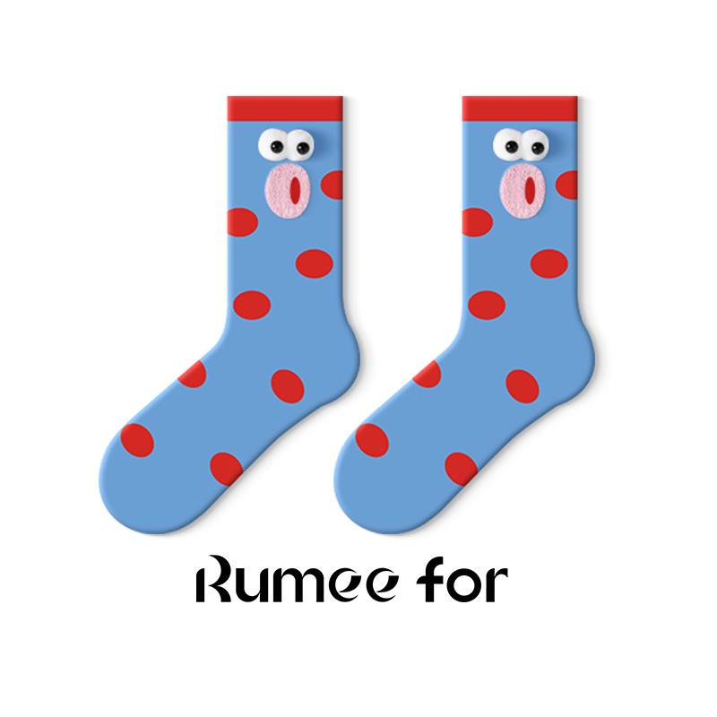 Deer Mi Dámské roztomilé zábavné podkolenky - Kolekce jaro/podzim 2025, DIY bezkosticový design