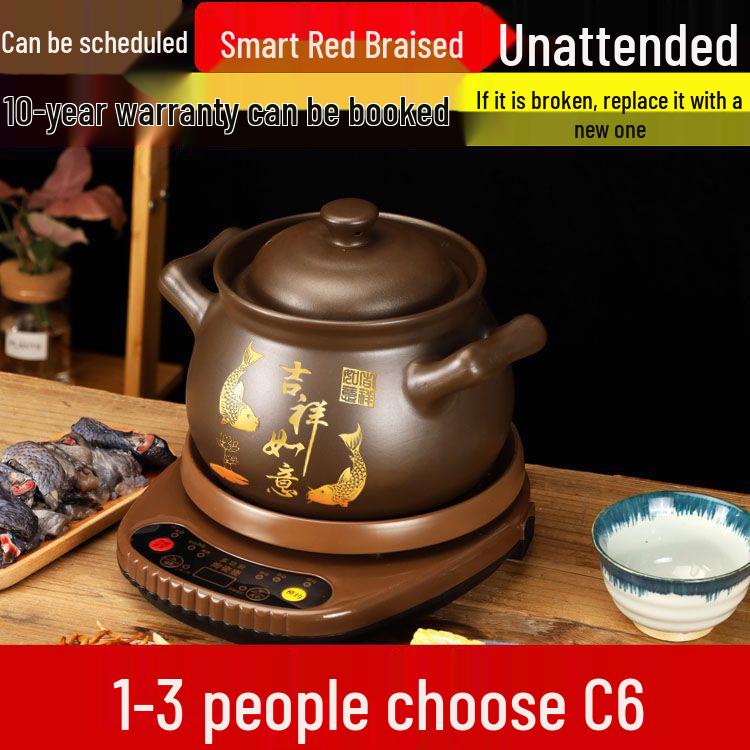 Leide Zhu Multi-functional Zisha Pot Rice & Soup Cooker - Large Capacity, Fully Automatic, Smart Congee & Braise Cooker for Home Use