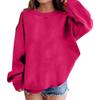 Dames Comfortabele Casual Lange Mouwen Nek Sweatshirt Losse Pasvorm Kleur Pullover