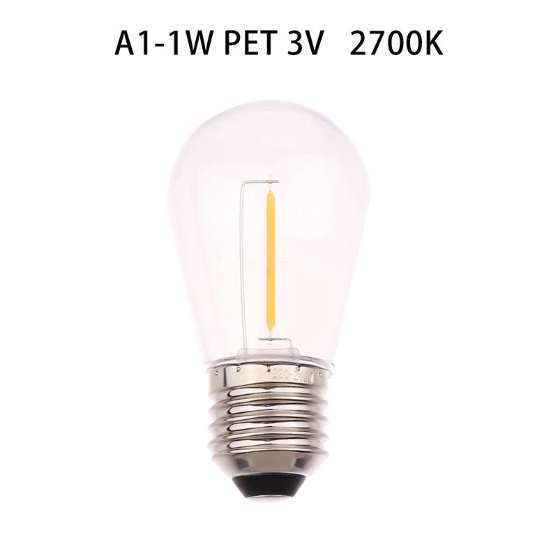 S14 Plastics Led Bulb E27/E26 3V 120V Warm White 2W 1W Shatterproof Lamp Bulbs For String Light Christmas Decoration