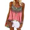 2026 Summer Loose Casual Round Neck Strap Hand-Painted Positional Print Women's Tank Top T-Shirt