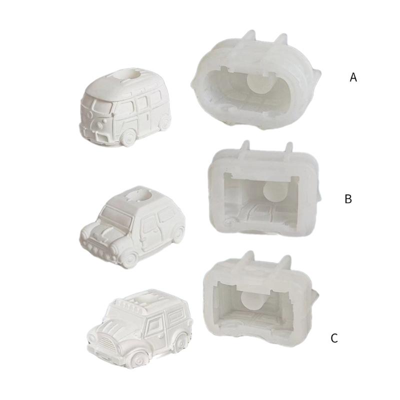 Car Candle Holder Silicone Mold Candlestick Resin Molds DIY Casting Mould for Candle Stand Base Table Home Decorations