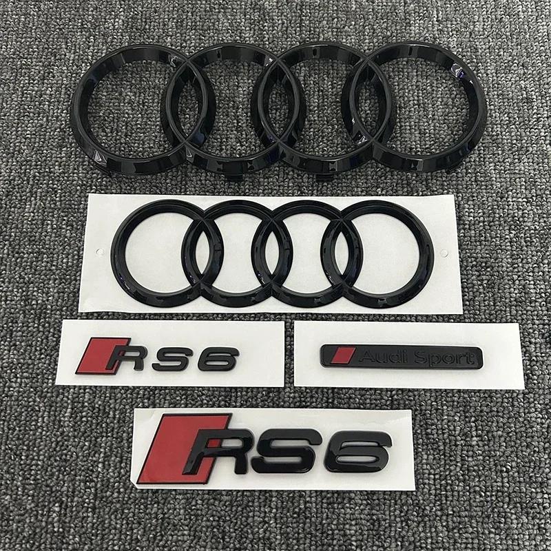 AUDI RS6 4Ring logo ABS Black