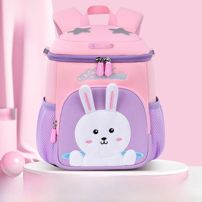 Star Rabbit Letter Childrens Backpack Bucket Bag Large Capacity Design Zipper