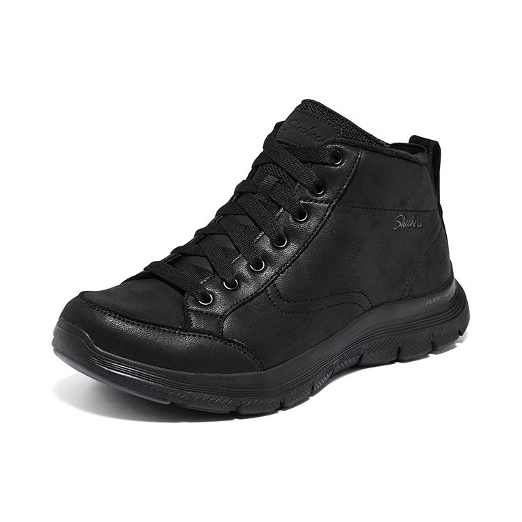 Skechers Flex Appeal 4.0 Calde Resistenti Comode Stivali da Neve a Mezza Gamba Stivali Donna Nero 167887-BBK