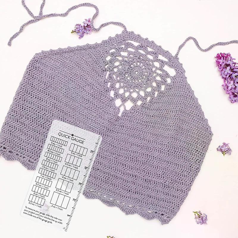 Quick Gauge Ruler,Gauge Ruler For Knitting And Crochet,No Counting Needed,Easy To Measure Stitch Gauges For Sewing, Knitting