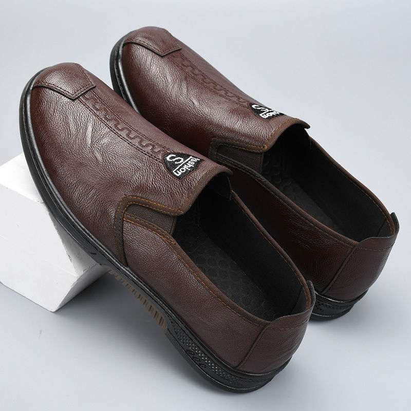 Spring and summer men's casual leather shoes waterproof and oil-proof chef shoes soft-soled non-slip work shoes hotel work leather shoes men