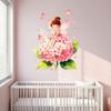 Blomsterfe Vægklistermærke, Store Lyserøde Hortensia Sommerfugl Vægdekorationer, Afskal Og Klæb Vægmaling Kunst til Piger Værelse Soveværelse Børneværelse Legeværelse
