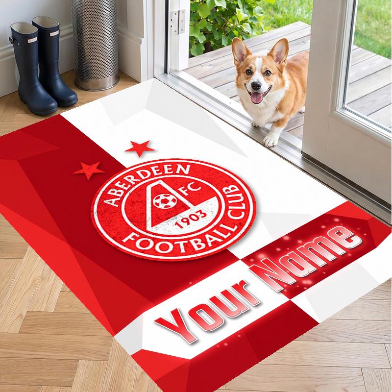 Custom Name Aberdeen Crystal Velvet Floor Rug Personalized Text Soft Carpet Home Decor