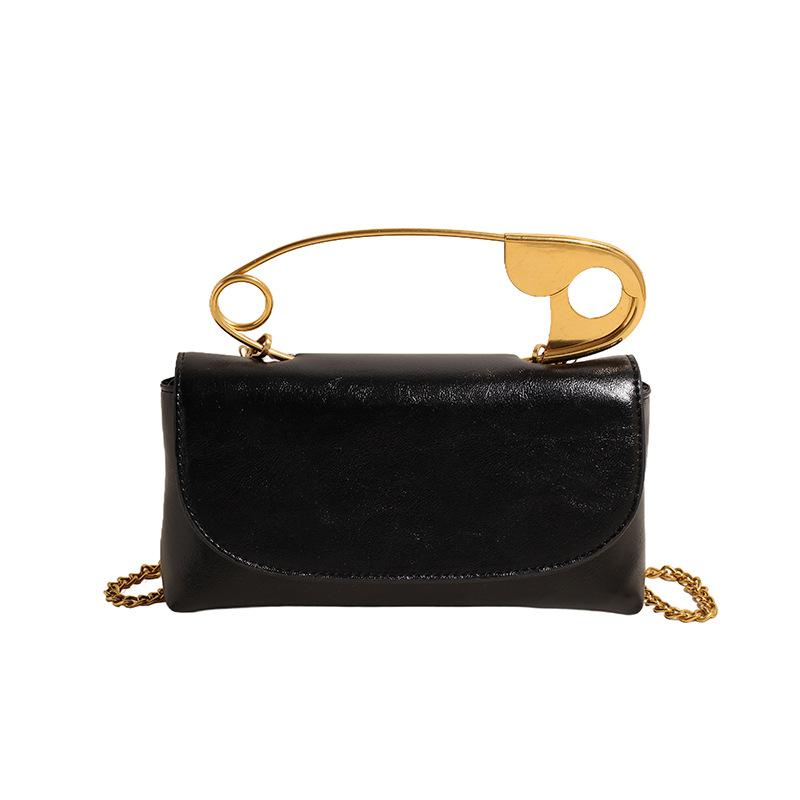 

New Fashion Paperclip Design Tote Bag for Women Trendy Texture Shoulder Handbag KTB чорний