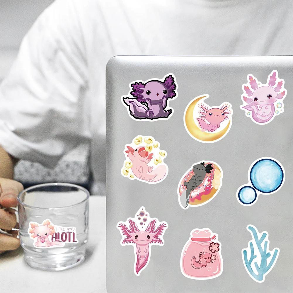 50Pcs Axolotl Graffiti Stickers Cute Animal Cartoon Decal Kids Toy Suitcase Scrapbook Diary Phone Laptop Sticker Pack