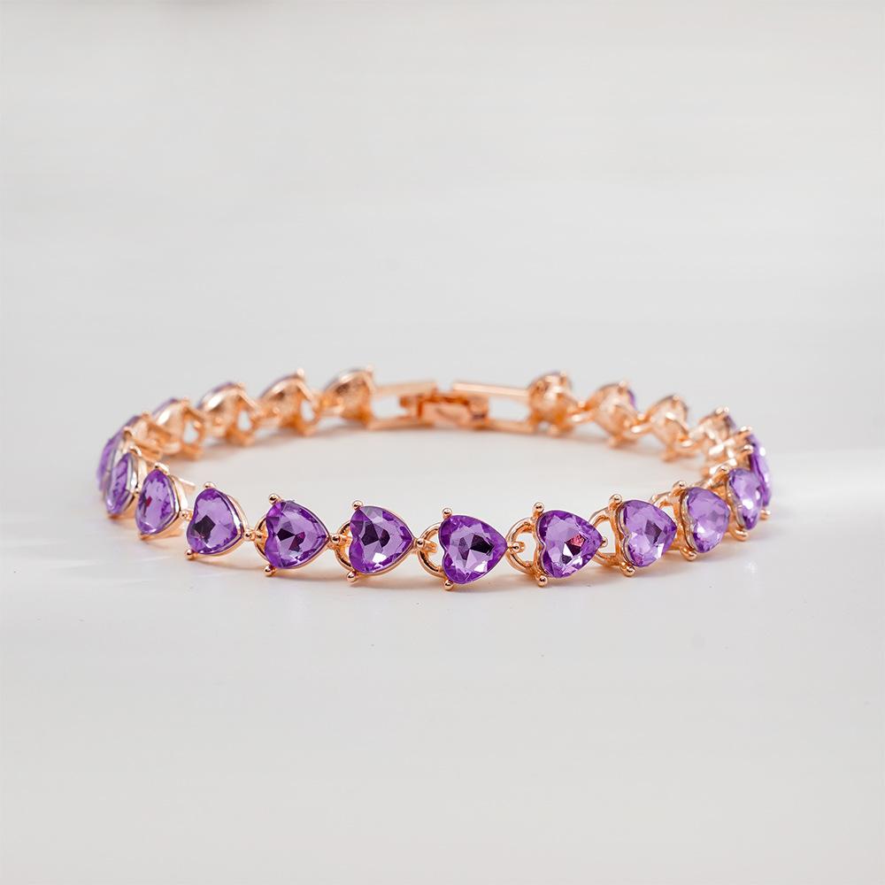 

Exquisite Fashion Jewelry Heart Bracelet Love Purple High-end Jewelry Jewelry Alloy Bracelet