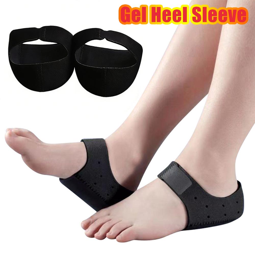 Neopren Silikon Gel Fersenschutz Ärmel Verstellbarer Klettverschluss Stoßdämpfende Ferseneinlage Achillessehnen-Stützbandage