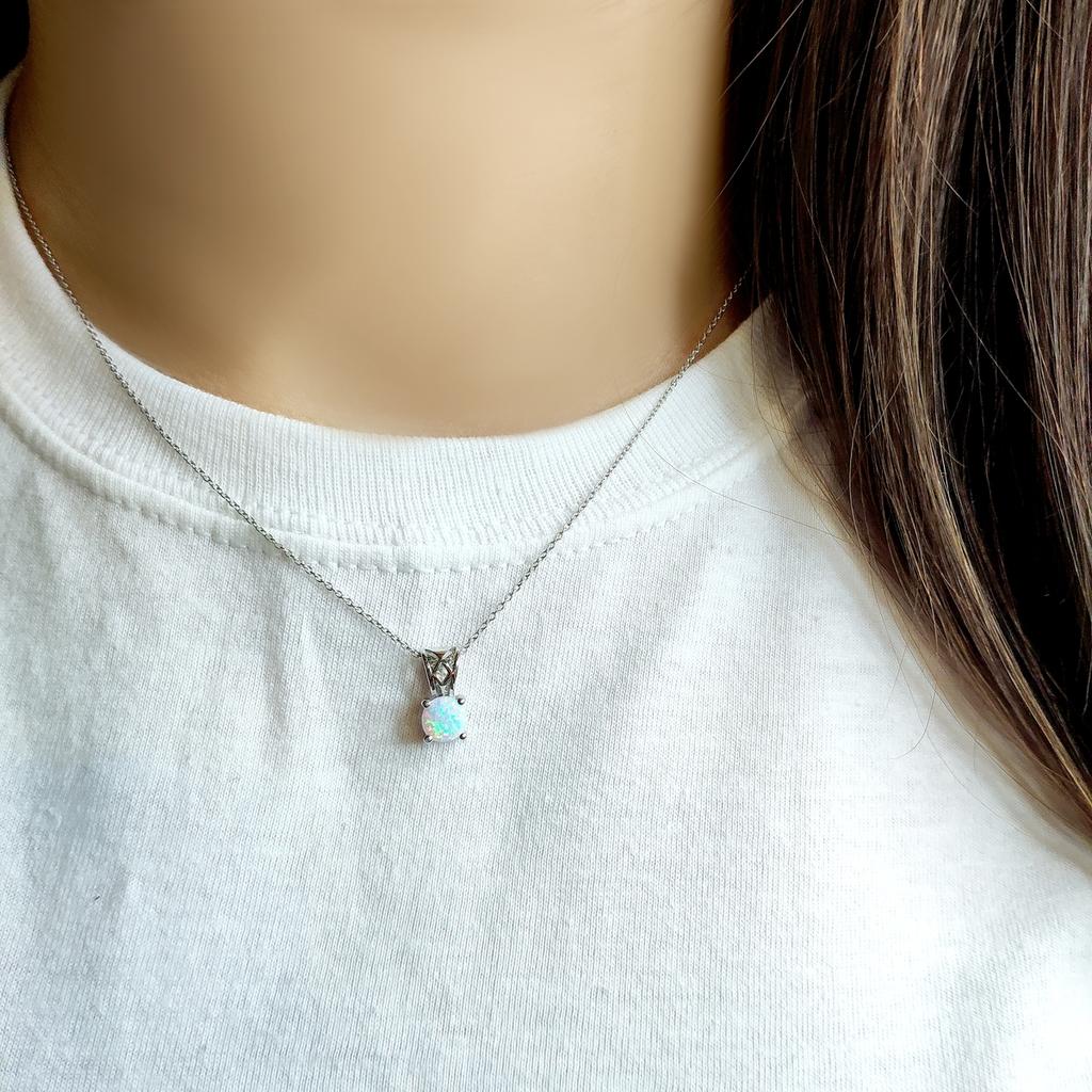 Colier din argint cu opal 0.425ct (2126539)